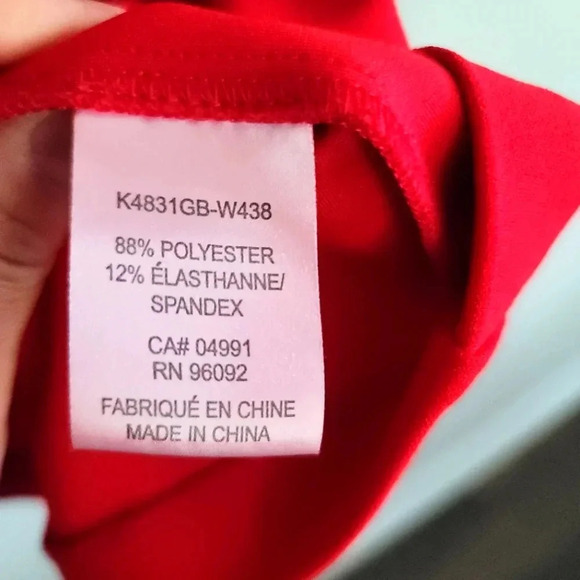 HILARY RADLEY for Katherine Barclay red Flutter sleeve sz M - Picture 12 of 12